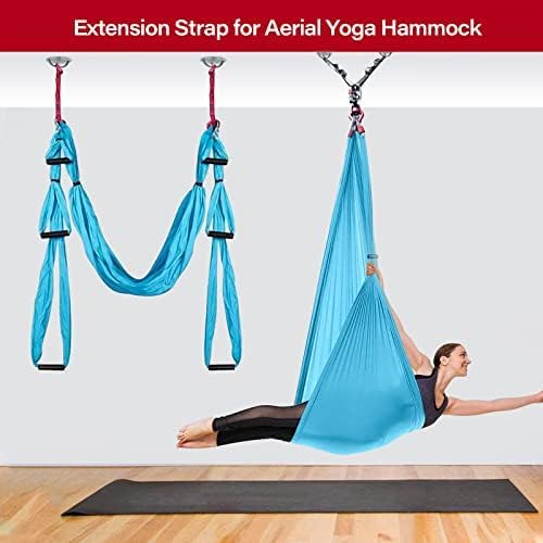 DASKING 23KN (5070 lbs) Heavy Duty Climbing Straps - 2 Pack Adjustable Daisy Chain Webbing for Aerial Yoga, Hammock, Fitness & Rigging - CE/EN566 Certified, Red/Grey