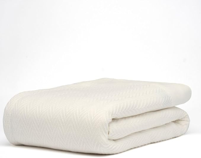 100% Cotton Herringbone Weave Blankets, 108" X 90" King, Throw Blanket for Bed, All Season Cotton Blanket, Cozy Blanket,Throws & Bed Blanket, Throw Blanket for Couch, Modern Home Decor -Tusk