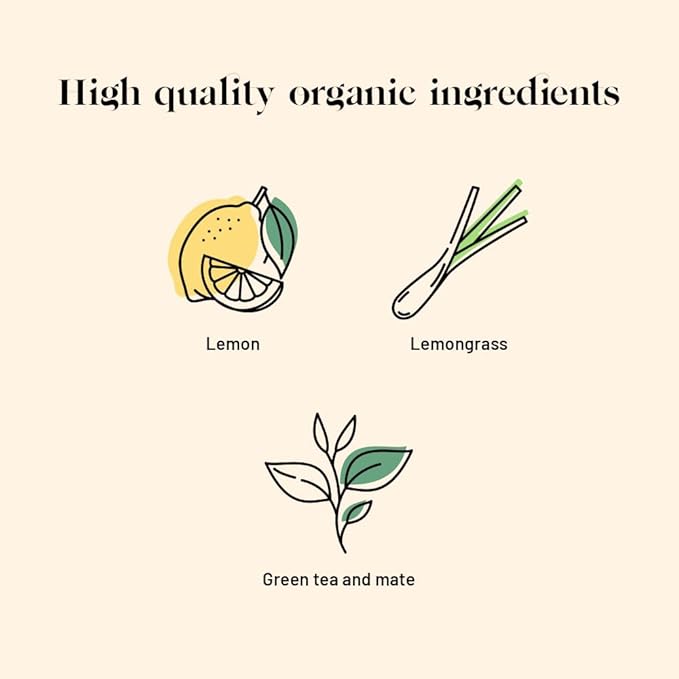 Kusmi Tea - Pack of 2 Boxes of Tea Bags - Detox - Organic Blend of Green Tea, Mate & Lemon - Lemongrass, Rose Hip and Lemon Flavours - Enjoy Hot or Iced - 2x20 Tea Bags