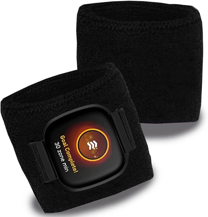 Elastic Sweatband Watch Wrist/Ankle Band for Fitbit Versa 4/3/Sense, Unisex Sport Strap Workout Wristband Ankleband