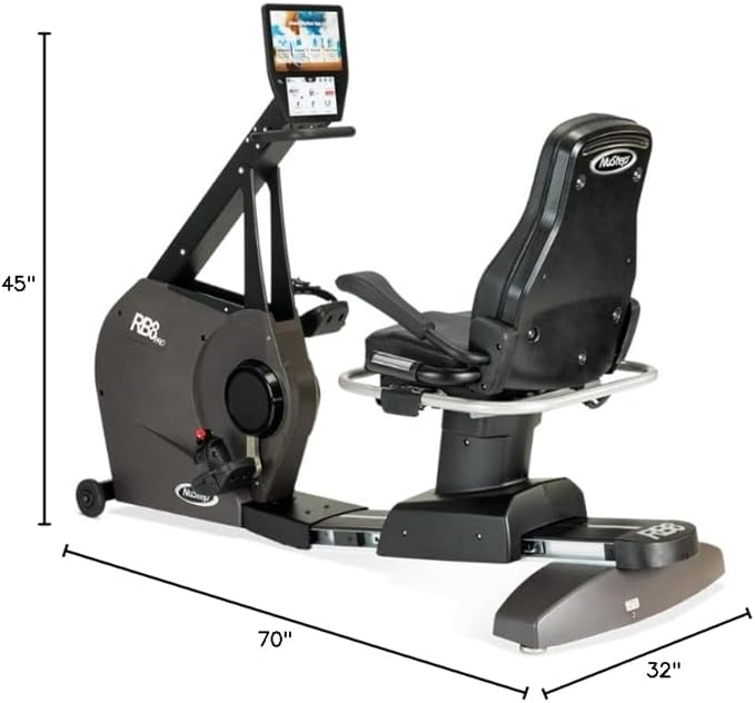 RB8PRO Recumbent Exercise Bike, Gray, Low-Impact Exercise, 360-Degree Swivel Seat, Engaging Programs Including Measuring Imbalances, & Compatible with Free NuStep Wellness App