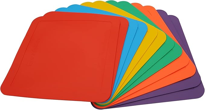 12inch Flat Square Spot Marker Multi-Color Exercise Kids Floor Playmat (12pcs)