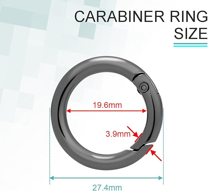 10 Pack 3/4 Inch Trigger Spring O Rings, Metal Round Carabiner Clip Snap Hook, Spring Keyring Buckles for Replacement Purse Strap, Paracord Lanyard Clips, Keychain Rings Hardware DIY Crafts Making