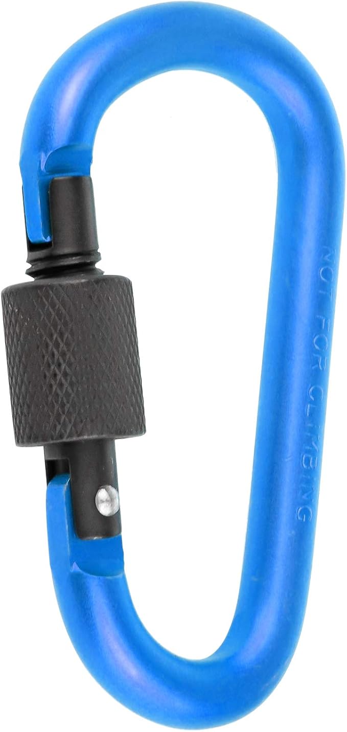 10 Pack Aluminum D Ring Key Rings Hiking Clips Locking Carabiner for Hiking Camping Fishing and Outdoor Use,Clips with Screw Gate Multicolored