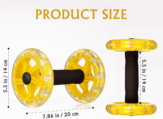 Kisangel Exercise Roller Weight Loss Equipment Exercise Abdominal Roller Ab Exercise Roller Hand Weights Dumbbell Yellow Fitness Exercise Device Fitness Wheel Wire Wheel