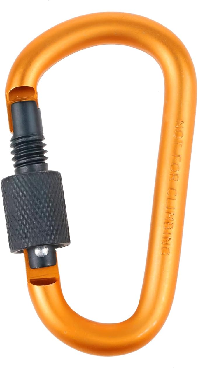 10 Pack Aluminum D Ring Key Rings Hiking Clips Locking Carabiner for Hiking Camping Fishing and Outdoor Use,Clips with Screw Gate Multicolored