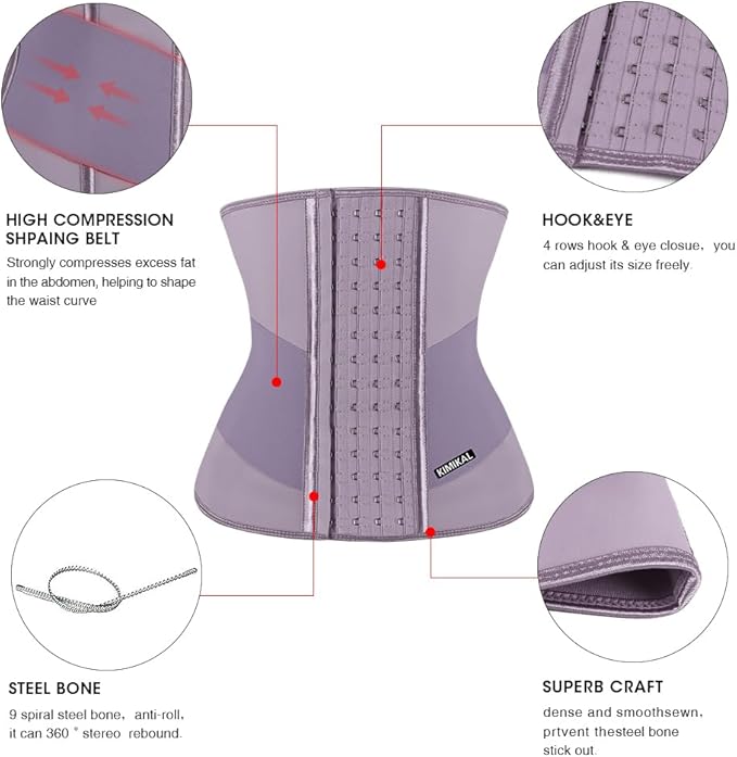KIMIKAL Women Waist Trainer Corset Belt: Under Clothes Sport Tummy Control Long Torso Shapewear