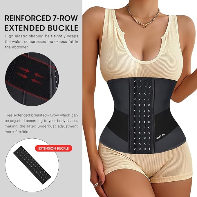 KIMIKAL Women Waist Trainer Corset Belt: Under Clothes Sport Tummy Control Long Torso Shapewear