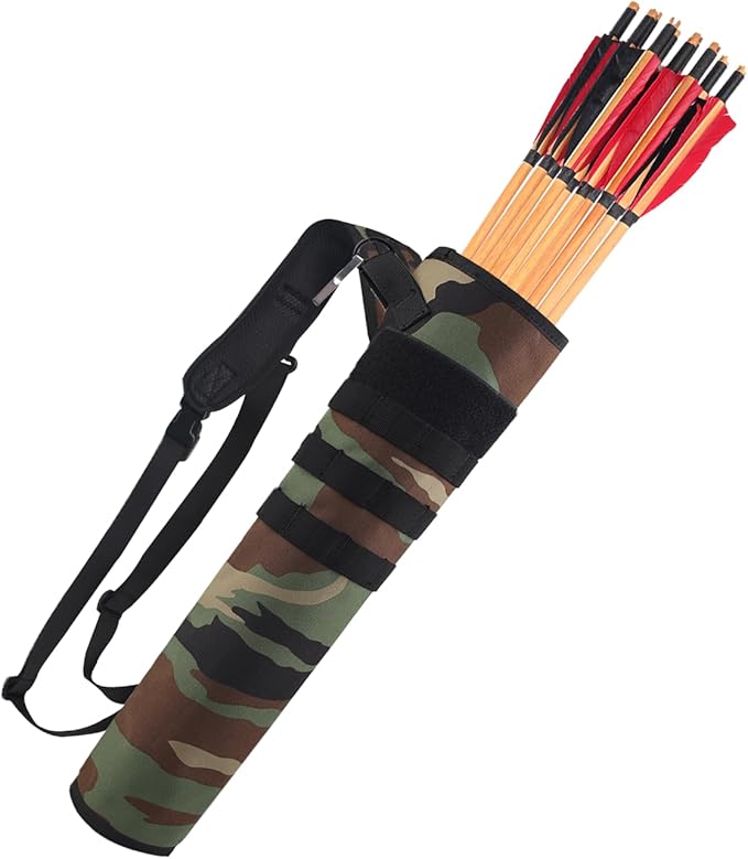 KRATARC Archery Lightweight Back Arrow Quiver Dual Use Foldable Compact Hip Arrows Bag with Molle System Hanged for Target Shooting