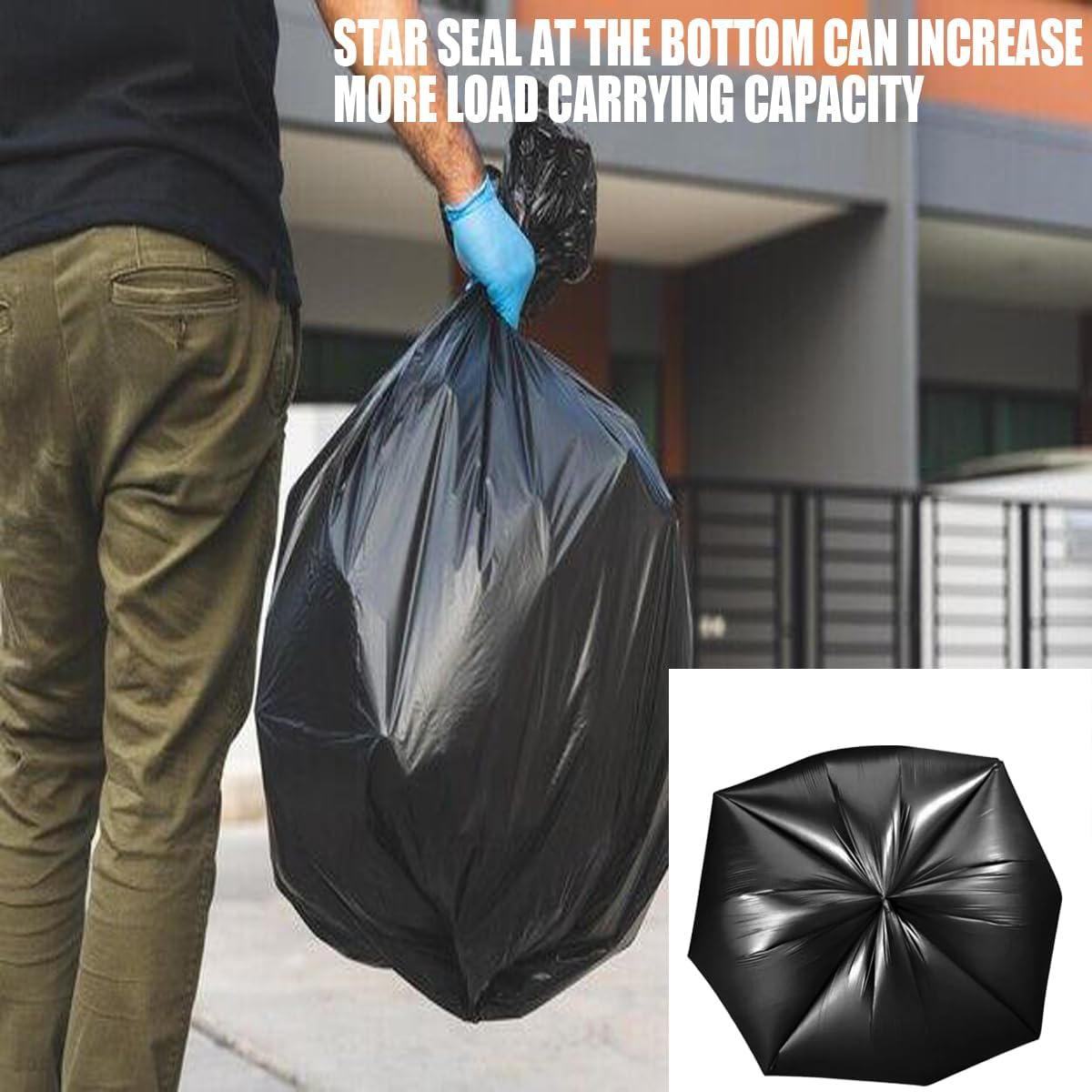 4-6 Gallon Trash Bags, 1000 Count Bulk Value Pack Black Garbage bags, Multi-purpose Trash Can Bin Liners for Bathroom, Office, Industrial, Commercial, Janitorial, Municipal, Recycling