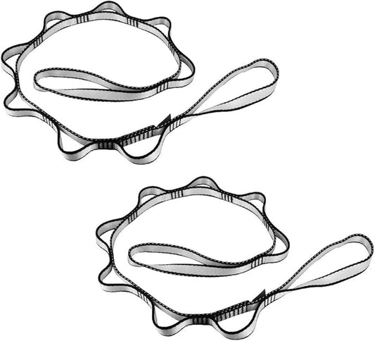 KIKIGOAL 2pcs Safety Daisy Chains Strong Climbing Strap Adjustable Nylon Strap Rope Yoga Pilates Stretching Straps