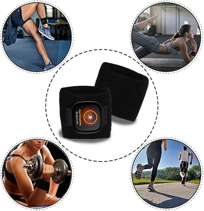 Elastic Sweatband Watch Wrist/Ankle Band for Fitbit Versa 4/3/Sense, Unisex Sport Strap Workout Wristband Ankleband