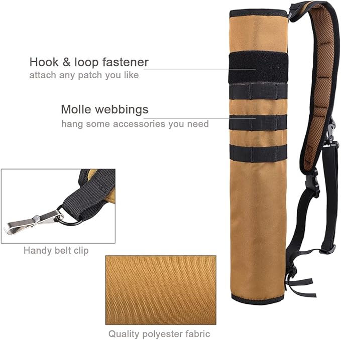 KRATARC Archery Lightweight Back Arrow Quiver Dual Use Foldable Compact Hip Arrows Bag with Molle System Hanged for Target Shooting