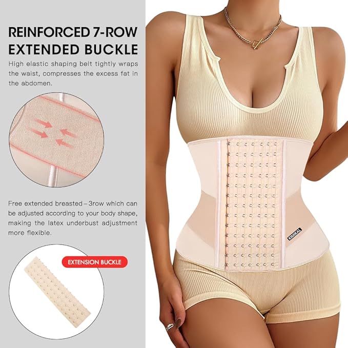 KIMIKAL Women Waist Trainer Corset Belt: Under Clothes Sport Tummy Control Long Torso Shapewear
