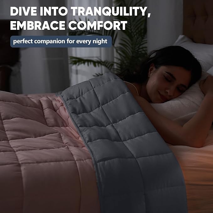 King Size Weighted Blanket for Adults (25 lbs, 80β x 87β, Pink Grey) Cooling Heavy Blanket for Sleeping Perfect for 240-260 lbs, Breathable Blanket for Adults & Couple All Season, Machine Washable