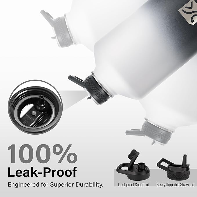 1 Gallon Water Bottle Insulated | Thickened Stainless Steel Vacuum Metal Water Jug | Portable Sports Large for Gym and Hiking with Straw, Carrier Bag, Handle Strap | BPA-Free 128 oz