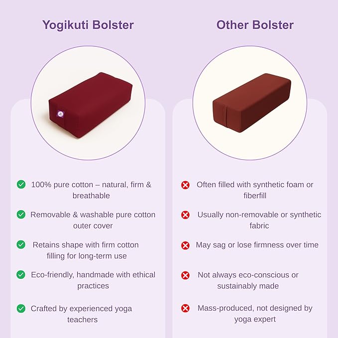 Rectangular Cotton Yoga Bolster, Yoga Pillow, Yoga Cushion, Yin yoga Bolster, Iyengar yoga bolster