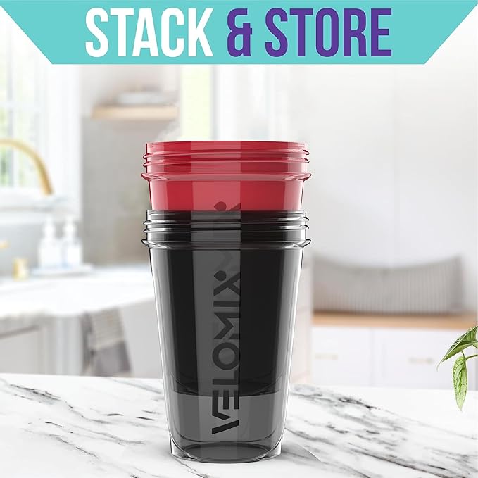 '-2 Pack- 20 oz Protein Shaker Bottles for Protein Mixes - 2x Wire Whisk | Leak Proof Shaker Cups for Protein Shakes and Pre Workout | Protein Shaker Bottle Pack