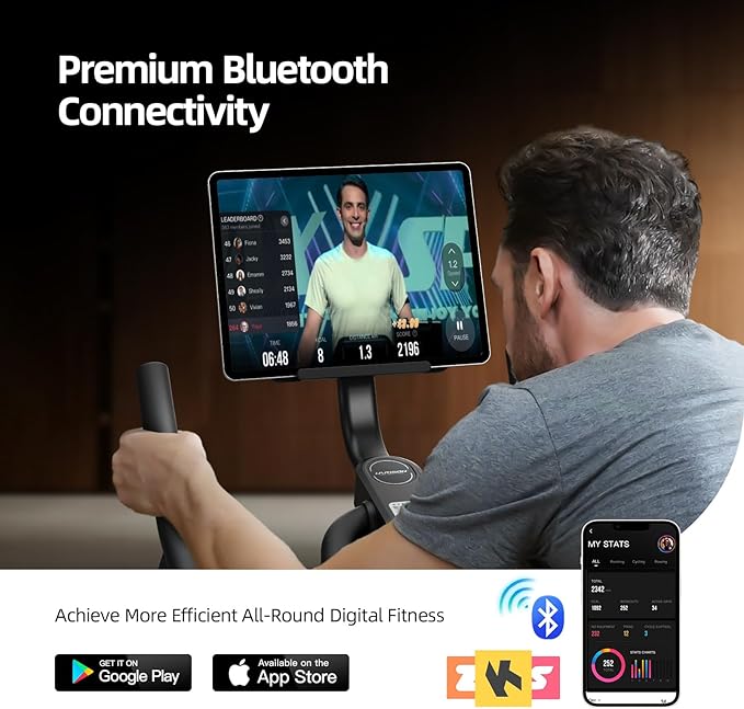HARISON Semi-Commercial Exercise Bike 400 lbs Capacity, Magnetic Stationary Bikes for Home Gym with Bluetooth & Tablet Holder & Comfortable Seat Cushion