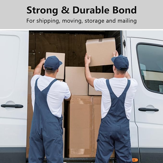 1.88 in x 66.6 YDs Clear Heavy Duty Packing Tape with Dispenser, Strong & Durable Shipping Tape, Packaging Tape, Packing Tape Dispenser for Packing Boxes, Moving Supplies, Shipping and Mailing