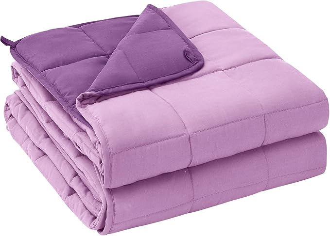 King Size Weighted Blanket for Adults (20 lbs, 80β x 87β, Purple) Cooling Heavy Blanket for Sleeping Perfect for 190-210 lbs, Breathable Blanket for Adults & Couple All Season, Machine Washable
