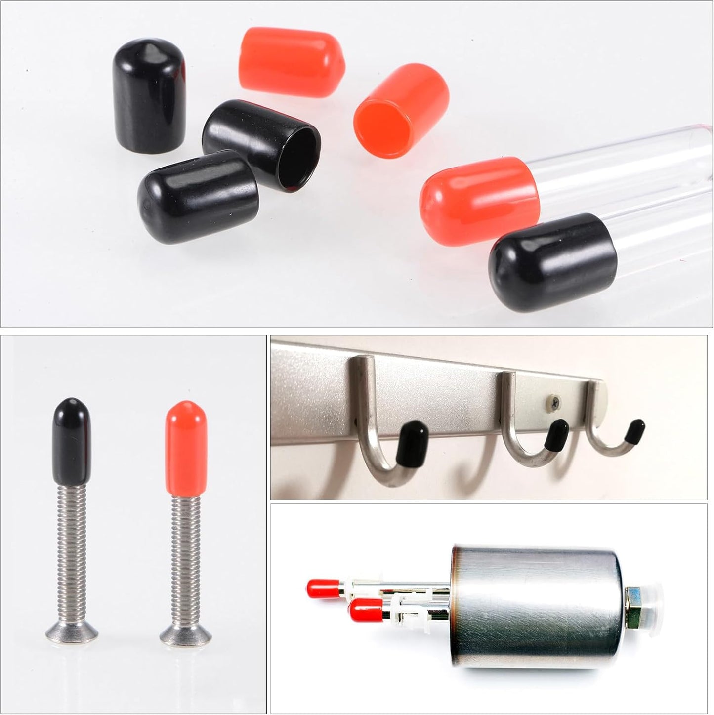 uxcell 20pcs Rubber End Caps 14mm ID Vinyl PVC Round Tube Bolt Cap Cover Screw Thread Protectors Pink