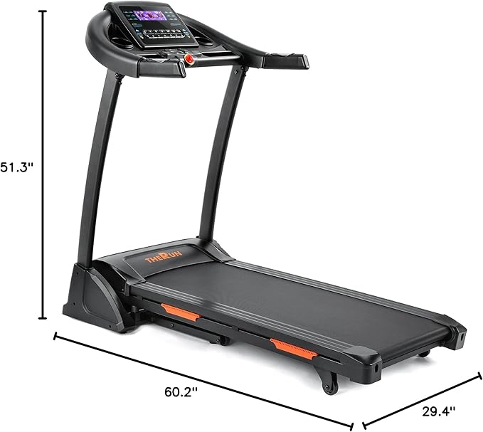 THERUN Incline Treadmill for Running and Walking, 300 lbs Weight Capacity Folding Treadmill with 0-15% Auto Incline, Wide Belt, 3.5HP, App, Heart Rate