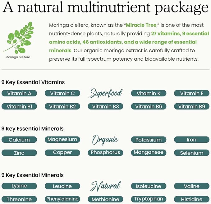 (2 Pack) Organic Moringa Leaf Extract Liquid Drops Supplement 1000mg with Turmeric and Black Pepper for Energy, Antioxidant and Skin, Green Superfood Supplement for Women Men, Vegan, 1 Fl Oz