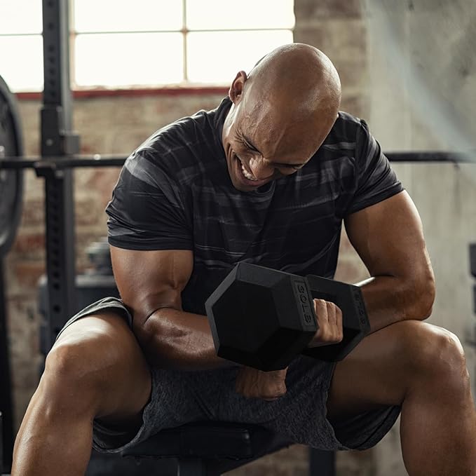 RITFIT 300/350/450/650/180/200/210 LB Rubber Hex Dumbbells Set with Optional Dumbbell Rack, Multi Weight Set to Choose, Ideal for Home Gym and Fitness