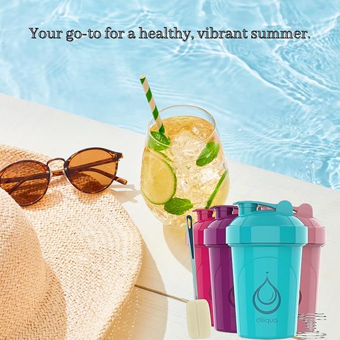 10 PACK- Shaker Bottles with Wire Whisks for Protein Mixes | Leakproof Blender Shaker Bottle Pack | BPA-Free & Dishwasher Safe | Large 28oz & Small 20oz shaker bottle | Shaker Cups for shakes