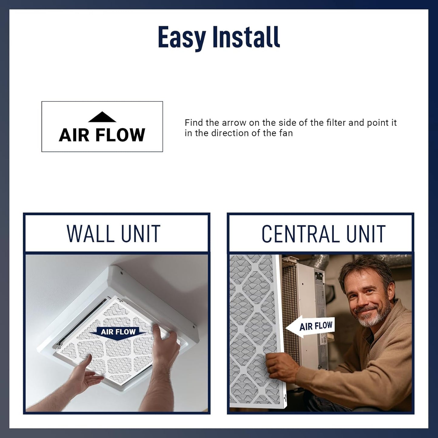 14x25x1 MERV 8 Air Filters 6-Pack, Actual Size 13.7" x 24.7" x 0.75" – Compatible with HVAC, Air Conditioners & Furnaces– High Particle Capture & Smooth Airflow