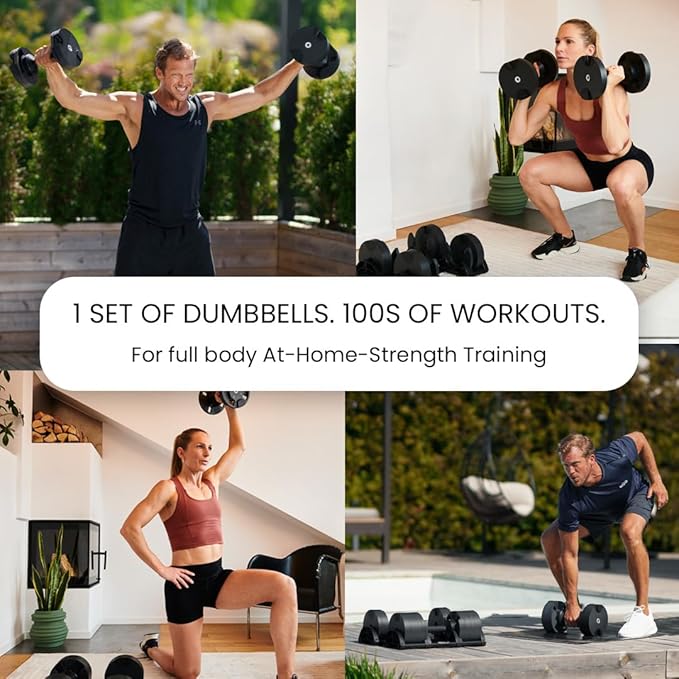 NUOBELL Adjustable Dumbbells 5-80 lbs: Replace 16 Sets, Ideal for Home Gym Weight Bench & Press