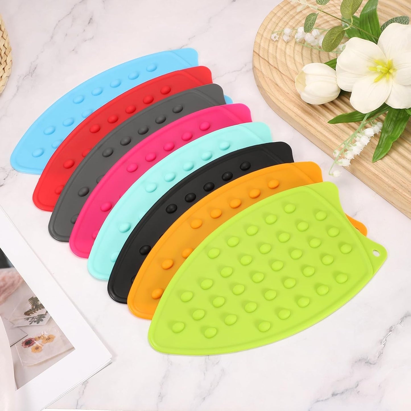 PATIKIL Silicone Iron Rest Pad, Multipurpose Hot Heat Resistant Iron Rest Plate Protective Pad for Ironing Board Hot Resistant Steamer Steam Compact Mat, Orange