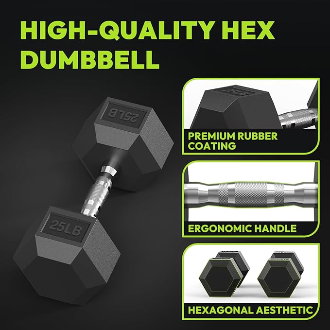 Hex Dumbbell Sets with Rack, 290-670 lb Rubber Encased Exercise & Fitness Dumbbells Set, Hand Weight for Strength Training, Weight Dumbbells