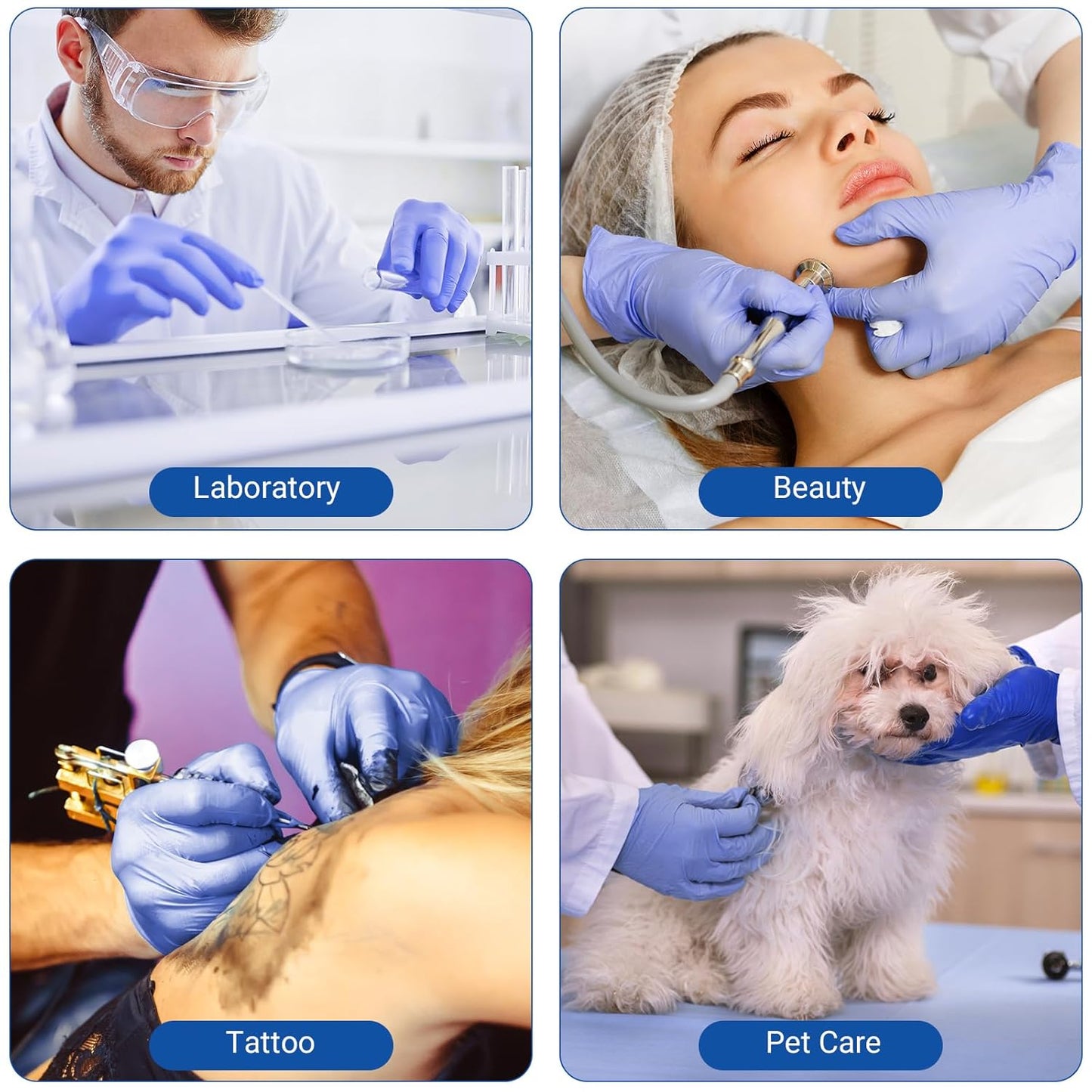 JMU Nitrile Gloves Small Bulk 4000 Count, 3.5 Mil Disposable Gloves Latex-Free, Violet Blue