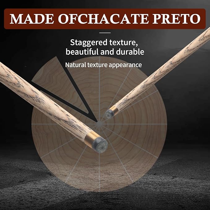 Kmise Pool Cue Set of 3, 57-inch Cue Sticks with 9.5mm Pro Tips, Splicing Process, Handmade from Premium Wood, Pool Sticks for Adults, for Men and Women, Bar Home Taple Sports