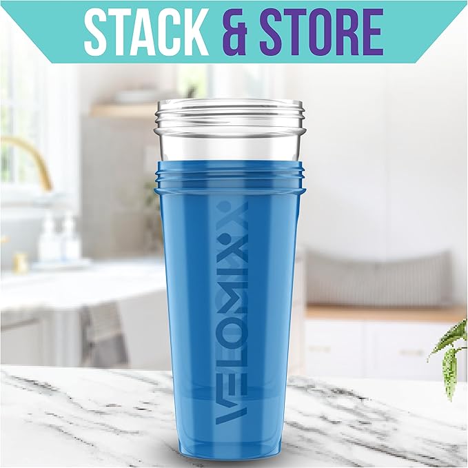 '-2 Pack- 28 oz Protein Shaker Bottles for Protein Mixes - 2x Wire Whisk | Leak Proof Shaker Cups for Protein Shakes | Protein Shaker Bottle Pack | Shakers for Protein Shakes-Blue&Transparent