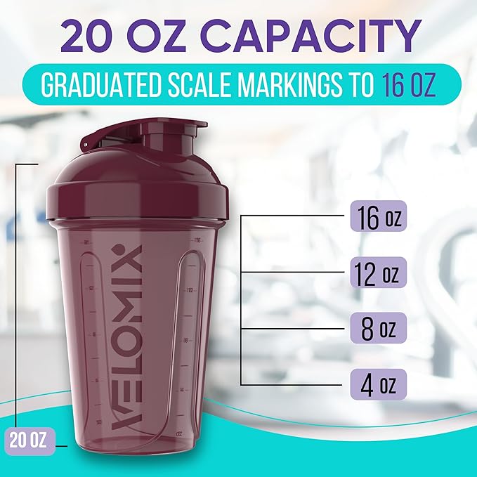 '-6 PACK- Shaker Cups for Protein Shakes 20 oz - 6x Wire Whisk | Leak Proof Protein Shaker Bottle for Protein Shakes, Shaker Bottle Pack for Pre & Post Workout, Shaker Cup (Mood Tones)