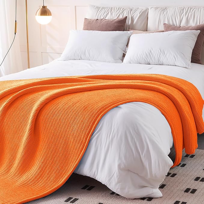 L'AGRATY Knitted Weighted Blanket - 48"x72" 15lbs Cooling Chunky Knit Heavy Blanket for Adults Braided Crochet Throw Thick Cable Yarn Knit Decorative No Beads Evenly Weighted Machine Washable