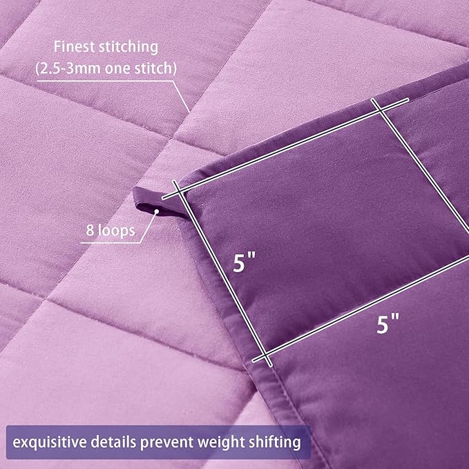 King Size Weighted Blanket for Adults (30 lbs, 80β x 87β, Purple) Cooling Heavy Blanket for Sleeping Perfect for 290-310 lbs, Breathable Blanket for Adults & Couple All Season, Machine Washable
