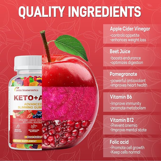 (2 Pack) Keto Apple Cider Vinegar Gummies, Keto ACV Gummy Diet Supplement, Advanced 1500mg ACV Gummies with Folate, B12、B6 and Keto Support for Women Men, Gelatin- Free, Vegan & Non-GMO (Multi-Flavor)