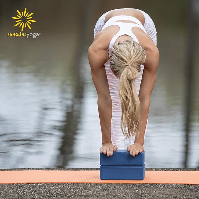 Sunshine Yoga 3" Yoga Block, 10 Pack Bulk EVA Foam Yoga Blocks, Firm and Supportive Yoga Brick, Balance Foam for Stretching, Pilates, and Workout, 3" x 6" x 9"