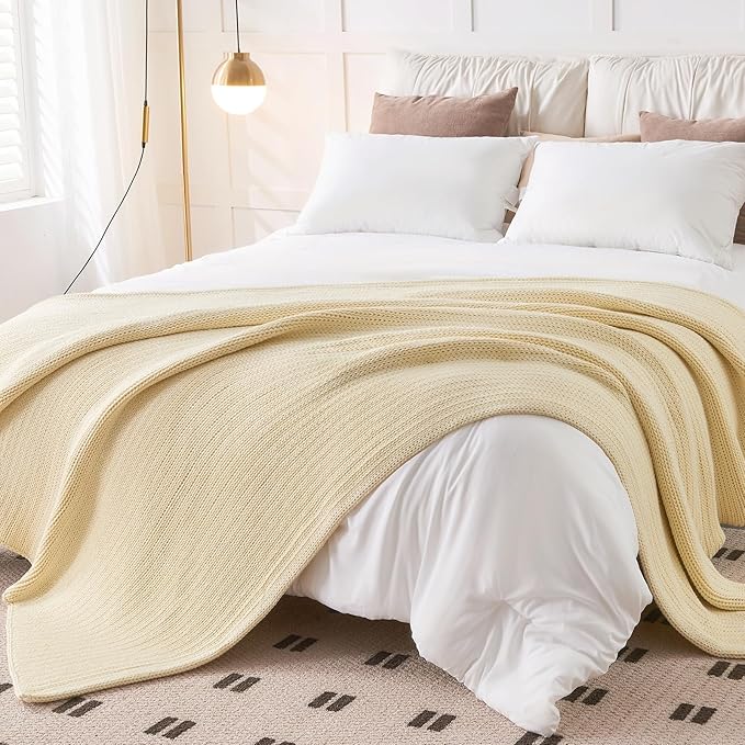 L'AGRATY Knitted Weighted Blanket - 60"x80" 15lbs Cooling Chunky Knit Heavy Blanket for Adults Braided Crochet Throw Thick Cable Yarn Knit Decorative No Beads Evenly Weighted Machine Washable