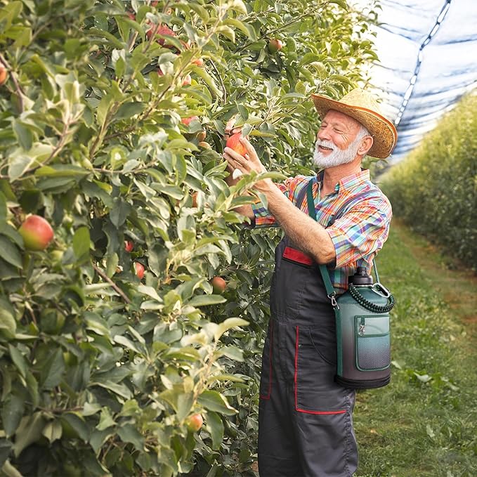 1 Gallon Water Bottle Insulated | Thickened Stainless Steel Vacuum Metal Water Jug | Portable Sports Large for Gym and Hiking with Straw, Carrier Bag, Handle Strap | BPA-Free 128 oz