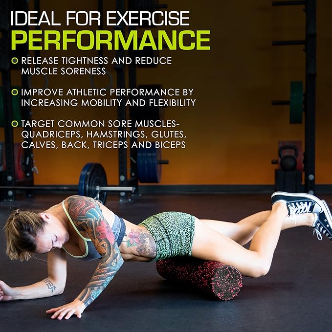 ProsourceFit High Density Foam Rollers 18 to 36 - inches Long, Firm Full Body Athletic Massage Tool for Back Stretching, Yoga, Pilates, Post Workout Muscle Recuperation