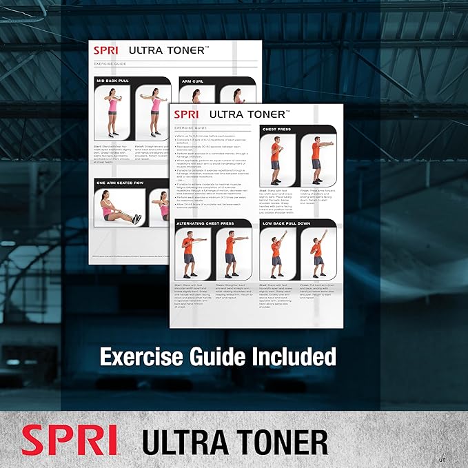 SPRI Ultra Toner Figure 8 Resistance Band with Padded Handles Great for Stretch, Exercise, Fitness Training, Yoga, Resistance Weights, Therapy, Gym or Home Workout Equipment.