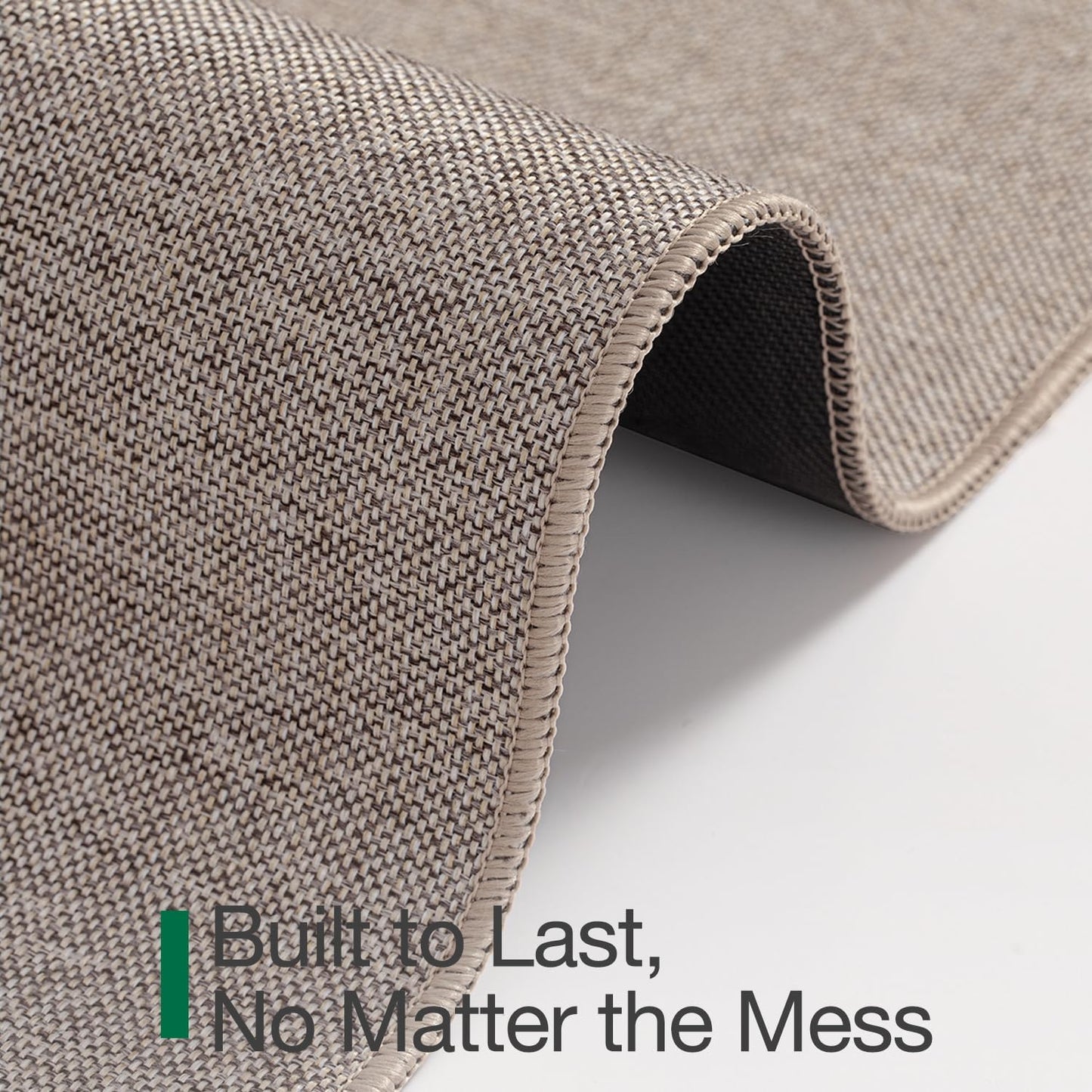 LUMI Ultra Thin Door Mat for Entryway,36"x56" Low Profile Non Slip Rubber Backing Indoor Doormat, Easy Clean Welcome Entrance Mat for Inside House, Patio, Beige
