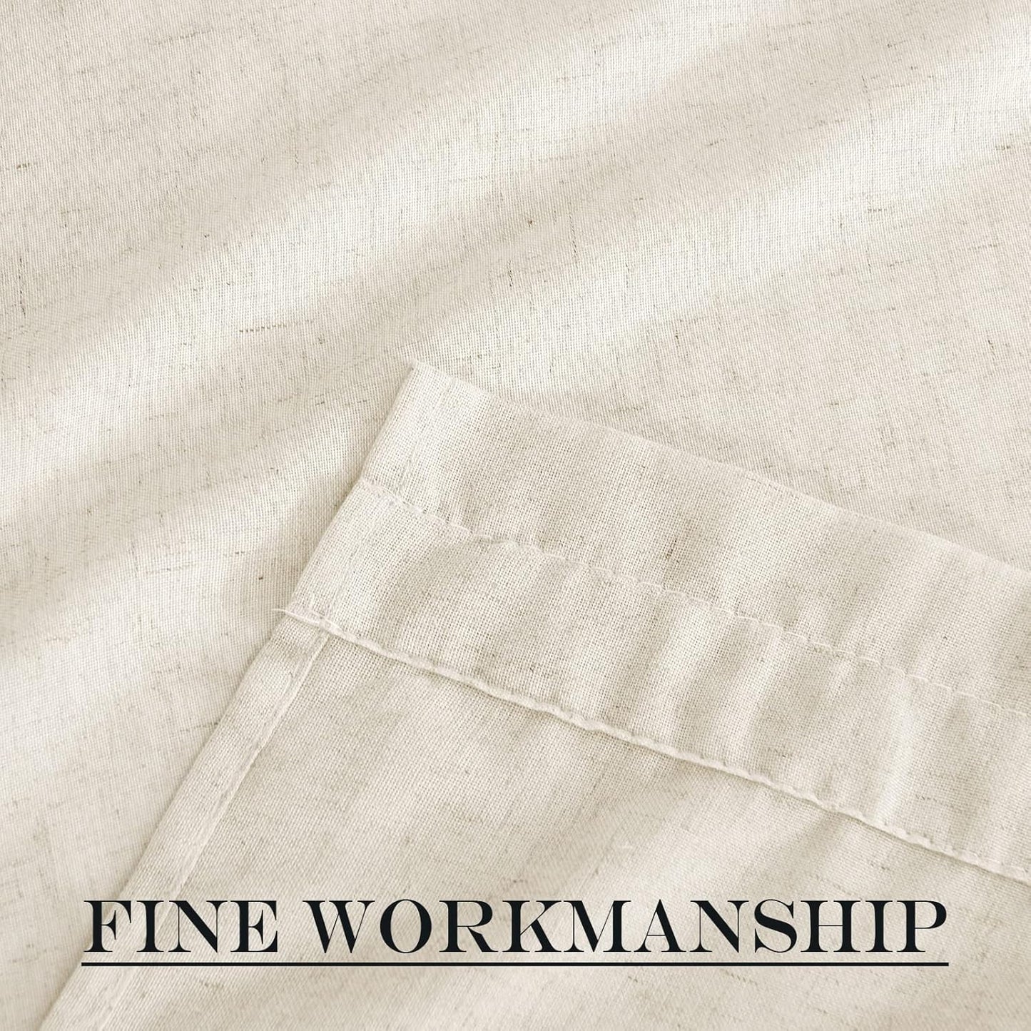 NICETOWN Thick Linen Textured Curtain Farmhouse French Door Shade Solid Room Darkening Door Shade Indoor Outdoor Sidelight Curtain for Window, W52 x L40, 1 Panel, Natural