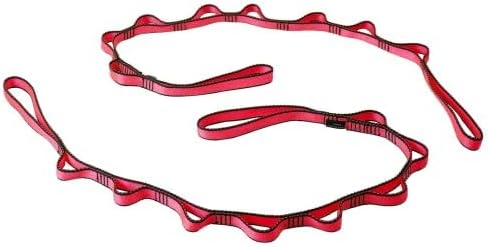 DASKING 23KN (5070 lbs) Heavy Duty Climbing Straps - 2 Pack Adjustable Daisy Chain Webbing for Aerial Yoga, Hammock, Fitness & Rigging - CE/EN566 Certified, Red/Grey