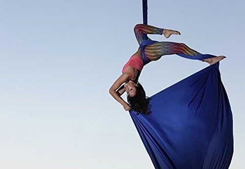 DASKING Aerial Silks Starter Kit - Durable 11Yards of Aerial Yoga Hammock with Hardware, Aerial Swing for Acrobatic Flying Yoga & All Levels (Aerial Rigging Point Up to 14ft)